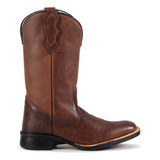Bota Texana Masculina Country Em Couro Legitimo Exótico Lisa