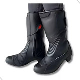 Bota Texx Strike V2 Feminina Moto Tamanho 36 Impermeável Proteção Conforto Motociclista Resistente Couro Cano Longo Tipo Coturno Salto Medio Bico Aço Rígido Anti torção Protege Mulher Na Motocicleta