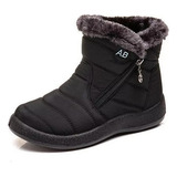Bota Tornozelo Neve Femininas Inverno Quente Sapatos Pelúcia