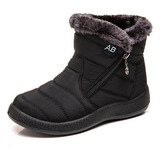 Bota Tornozelo Neve Femininas Inverno Quente Sapatos Pelúcia