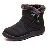 Bota Tornozelo Neve Femininas Inverno Quente Sapatos Pelúcia