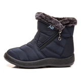 Bota Tornozelo Neve Femininas Inverno Quente Sapatos Pelúcia