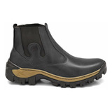 Bota Tratorada Conforto Botina Resistente Em Couro Legitimo