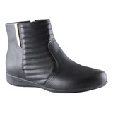 Bota Via Uno Rasteira Baixa Bico Redondo Conforto Feminina