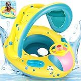 Botahan Bote Inflável Com Toldo Ajustável E Removível- Volante- Capacidade De Peso De 30 Kg- Boia Piscina