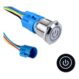 Botão 19mm Inox Lig desl Start Led C Trava Chicote Rabicho