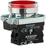 Botão à Impulso Max Botton Luminoso Metálico 1na Steck Vermelho