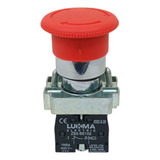 Botão Cogumelo De Emergência 1 Metálico Gira Destrava