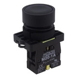 Botão De Comando Pulsador Preto 22mm Metaltex