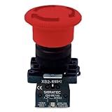 Botão De Emergência Plástico ES 542 Vermelho 1NF Trava Gira P Destravar