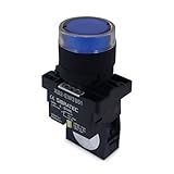 Botao De Impulso Iluminado Sibratec Azul Na Ew3661 24v