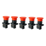 Botão Emergência Cogumelo Trava 1 Nf 22mm 5 Pçs