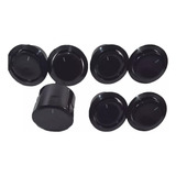 Botão Fogão Continental Preto Com Aro Kit Com 7 Peças