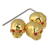 Botao Guitarra Knob Caveira 4 Pecas Dourado Alta Qualidade