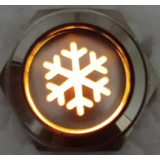 Botão Interruptor Ar Condic Universal Metal Led Laranja 16mm