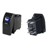 Botão Interruptor Buzina 12v 24v 2 Leds Azul Arb