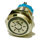 Botão Interruptor Luzes Universal Metal Led Branco 16mm