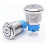 Botão Liga desliga Led 12v Metal Inox 16mm 19mm Com Trava