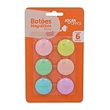 Botão Magnético Colorido 6 Unidades De 30mm Cada Jocar Office Leonora Colorido