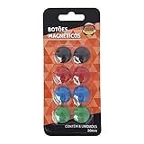 Botão Magnético Colorido 8 Unidades De 20mm Cada Jocar Office Leonora Colorido