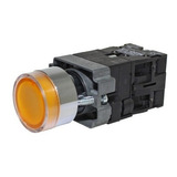 Botão Metálico 22mm Iluminado 220v Amarelo M20ig Metaltex i