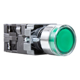 Botão Metálico 22mm Iluminado 24v Verde M20ig Metaltex i 