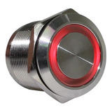 Botão Metálico Iluminado 22mm Vermelho 24v Metaltex i 