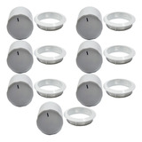 Botão Para Fogão Continental Com Aro Kit Com 7 Botão Branco