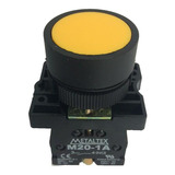 Botão Pulsador Amarelo 1na Para Furo De 22mm Metaltex