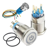 Botão Start Universal 16mm Inox Led 12v Sem Trava Brinde