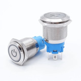 Botão Universal Liga Desliga 12v Led Inox 16mm Com Trava