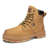 Botas De Cano Alto Sapatos Masculinos De Couro Motocicl