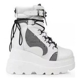 Botas De Cavaleiro Para Mulheres Plataforma Punk Medio Tubo