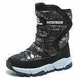 Botas De Inverno Infantis Hobibear Para Neve Impermeáveis E Forradas Com Pele Sintética Black C 11 Little Kid