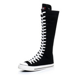 Botas De Lona Sapatos Tênis Botas Femininas De Cano