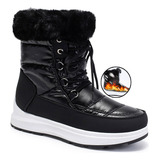 Botas De Neve Femininas De Pelúcia Altas E Impermeáveis
