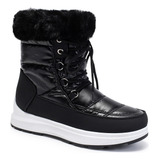 Botas Femininas De Neve Impermeáveis De Alta Pelúcia