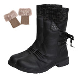 Botas Impermeáveis De Neve Com Zíper De Meia Panturrilha