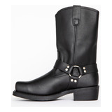 Botas Longas Masculinas Vintage De Cowboy Corrente De Couro
