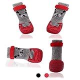 Botas Para Cães AblePet- Meias Respiráveis à Prova D-água- Com Sola Antiderrapante E Fita Mágica Ajustável- Todas As Condições Climáticas- Patas Protetoras Servem Apenas Para Cães Pequenos -4 Peças-AblePet Medium Vermelho