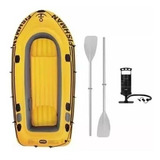 Bote Barco Inflável Fishman 350 Mor Inflador Remos Pesca