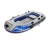 Bote Barco Inflável Intime Plus 400 - 2 Remos - Bomba PVC - 3 Pessoas -Cinza-