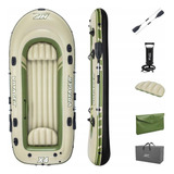 Bote Barco Inflável Voyager 4 Pessoas remos bomba Bestway