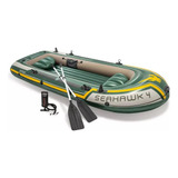 Bote Inflável Intex Seahawk 4 Pessoas Par Remos Bomba Barco