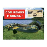 Bote Inflável Intex Seahawk 4 Pessoas Par Remos Bomba Barco
