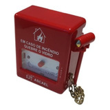 Botoeira Quebra Vidro Alarme Aqvs a0051s m Caixa Abs Resinad Cor Vermelho