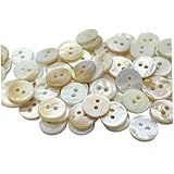 Botões Brancos- 100 Peças- Botões De Madrepérola Natural De 0-6 Polegadas Com 2 Furos- Costura DIY Engraçada Para Artesanato- Fácil De Usar Para Roupas E Suprimentos Para Meninas