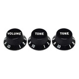 Botões Fender Strat Um Volume Dois Tons Pretos