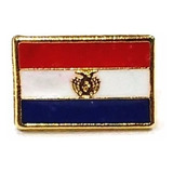 Bótom Pim Broche Pin Bandeira Paraguai 13x9mm Folheado Ouro
