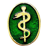 Bóton Broche Pin Medicina Médico Folheado À Ouro Oval